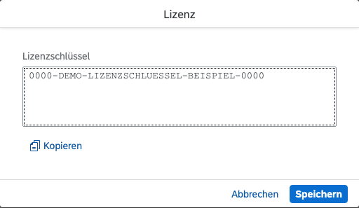 Lizenz-Monitor – Lizenzschlüssel eintragen