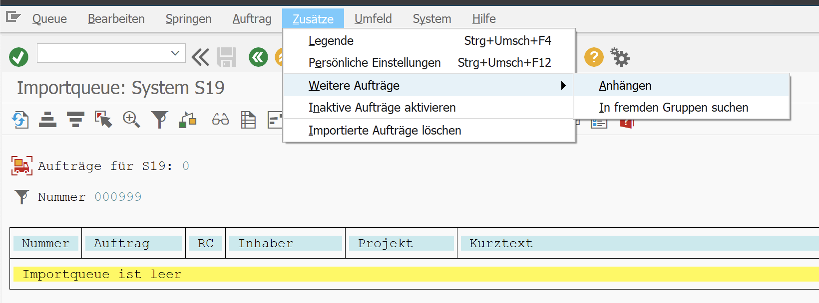 STMS – Import-Queue
