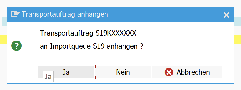 STMS – Bestätigung