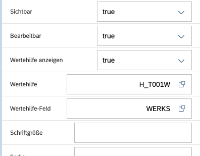 Wertehilfe-Attribute im Eigenschaften-Panel