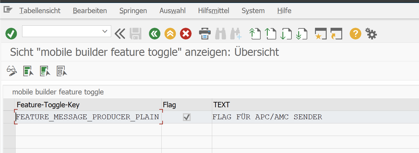 SM30 – Feature-Toggles pflegen